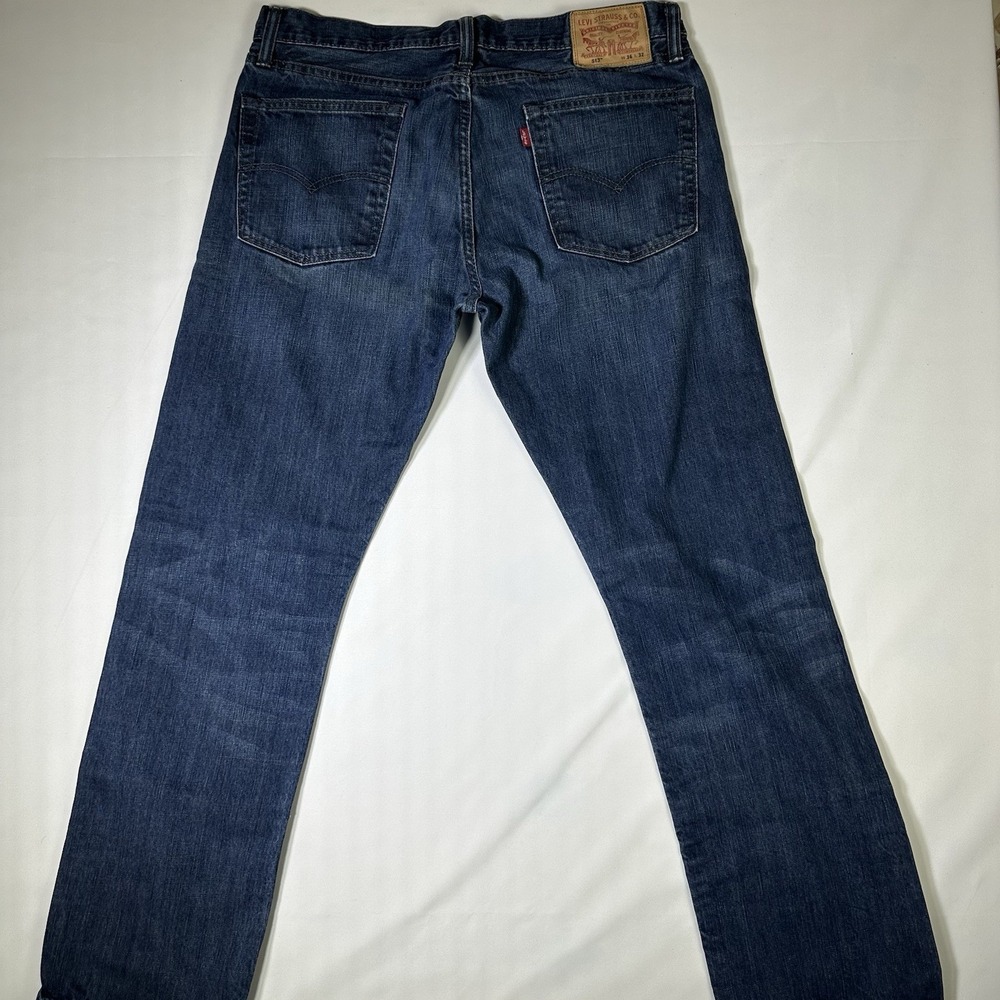 Levi's 513 Slim Straight Jeans Men's 36x32 Dark Wash Denim 29 Length - Picture 11 of 11